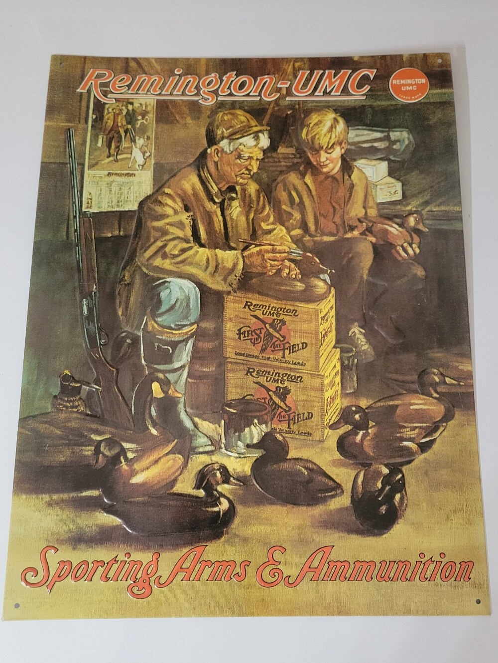 1990 Remington Sporting Arms UMC Tin Sign 12x16